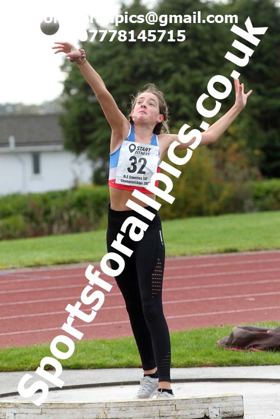 Shot putt, NECAA Open Meeting, Morpeth, Sunday, October 18th. David T. Hewitson/Sports for All Pics